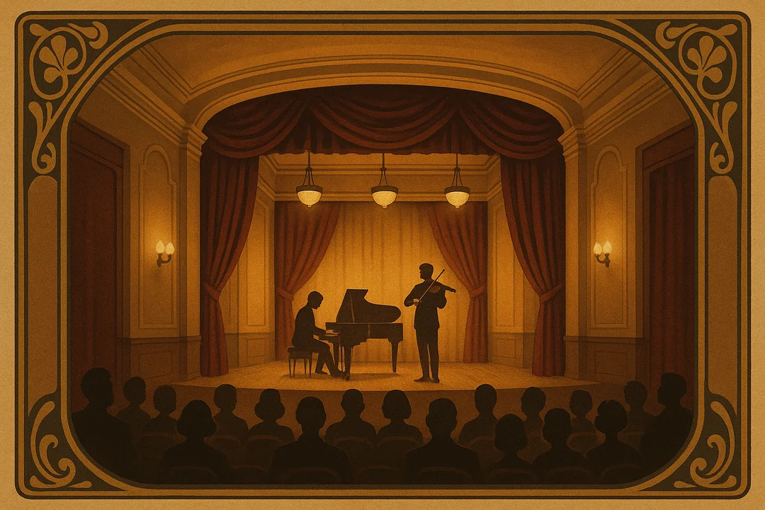 Salle de concert régionale avec public assistant à un récital franco-russe en 2010