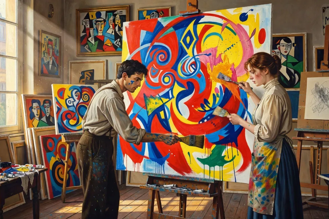Atelier de peintre à Montparnasse années 1920
