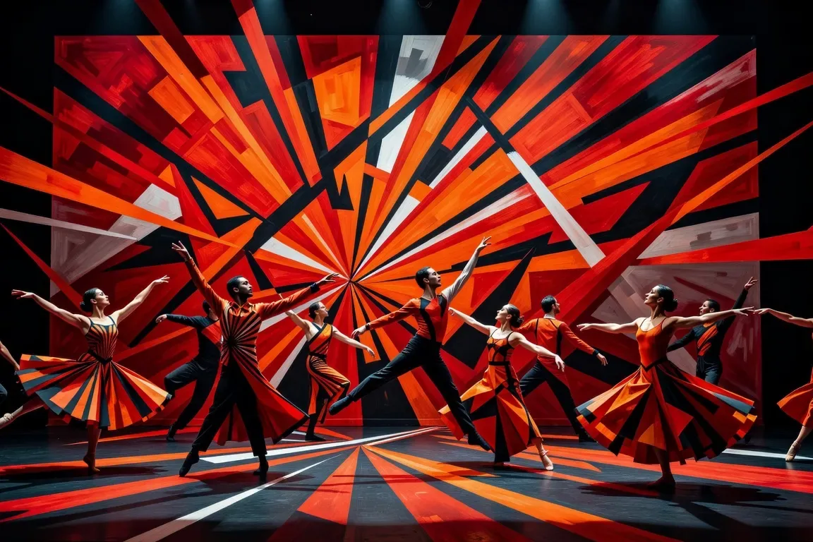 Décors de ballet colorés et expressifs, style avant-garde