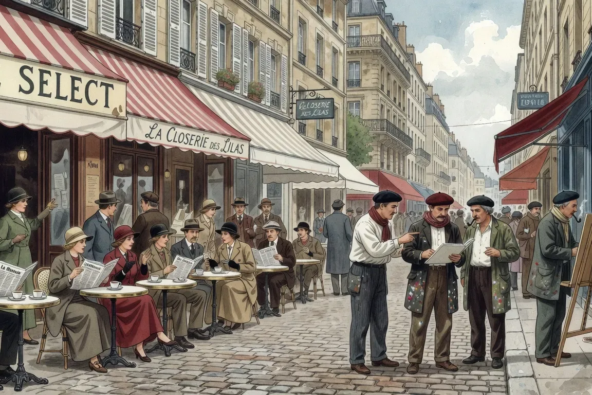 Atelier de peintre à Montparnasse, années 1920