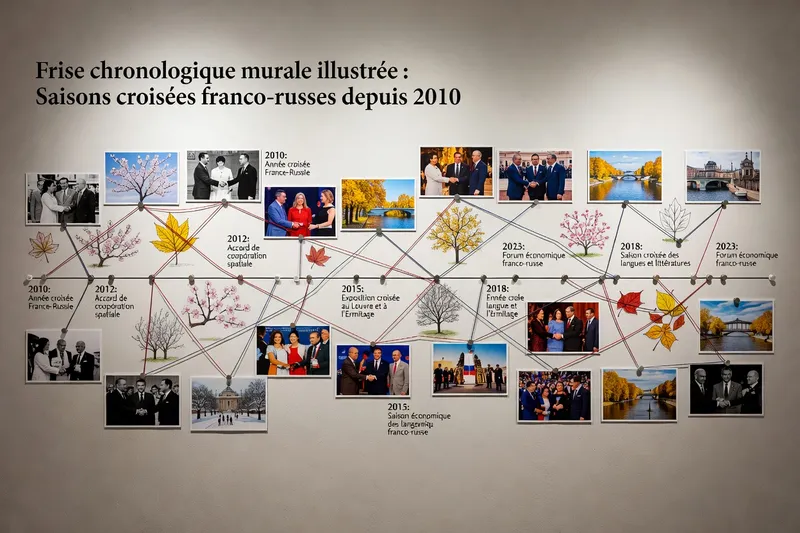 Frise chronologique illustrée des saisons croisées franco-russes depuis 2010
