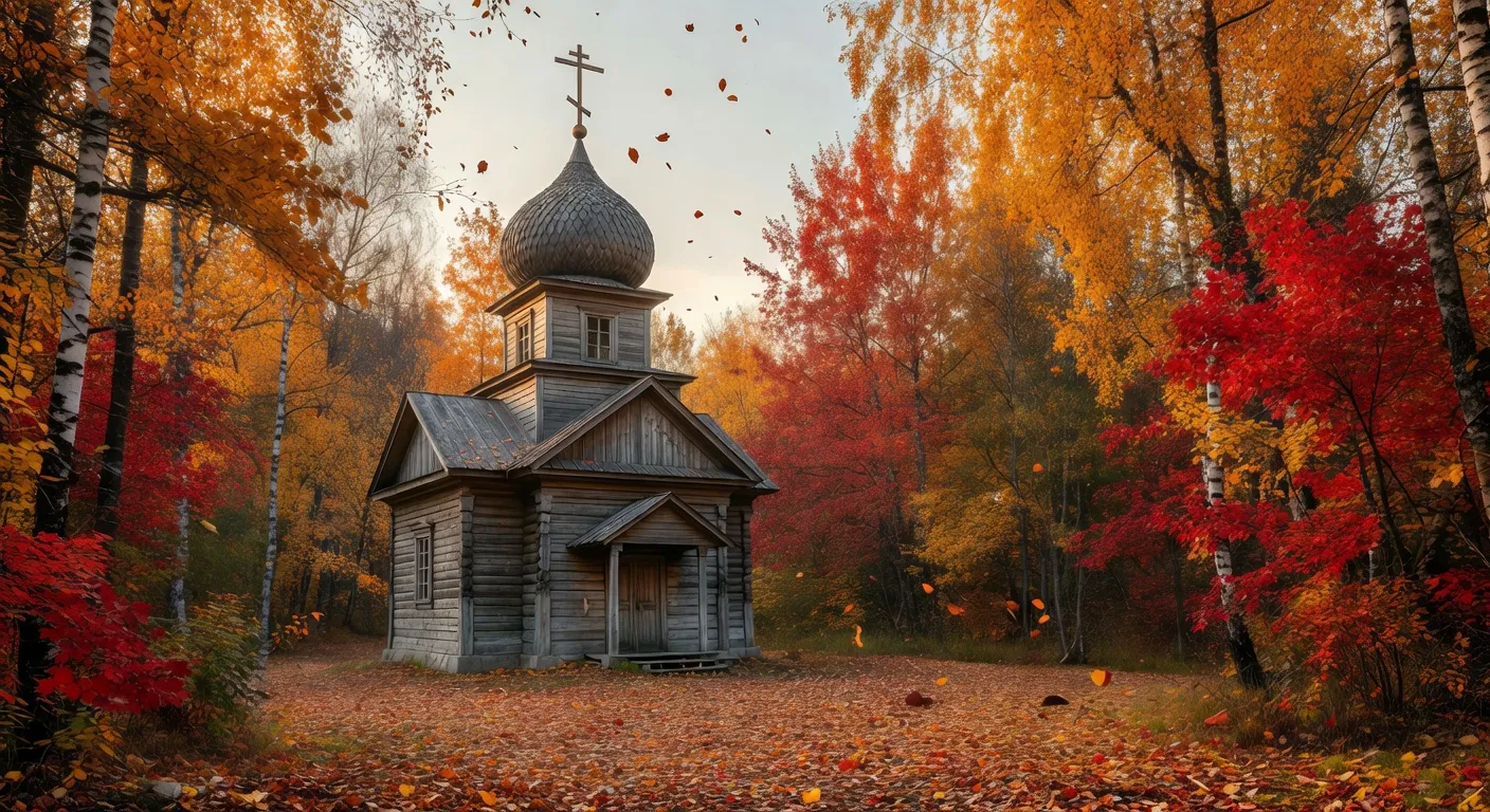 Chapelle russe Notre-Dame-de-l'Assomption à Sainte-Geneviève-des-Bois, bulbes dorés et fresques d'Albert Benois