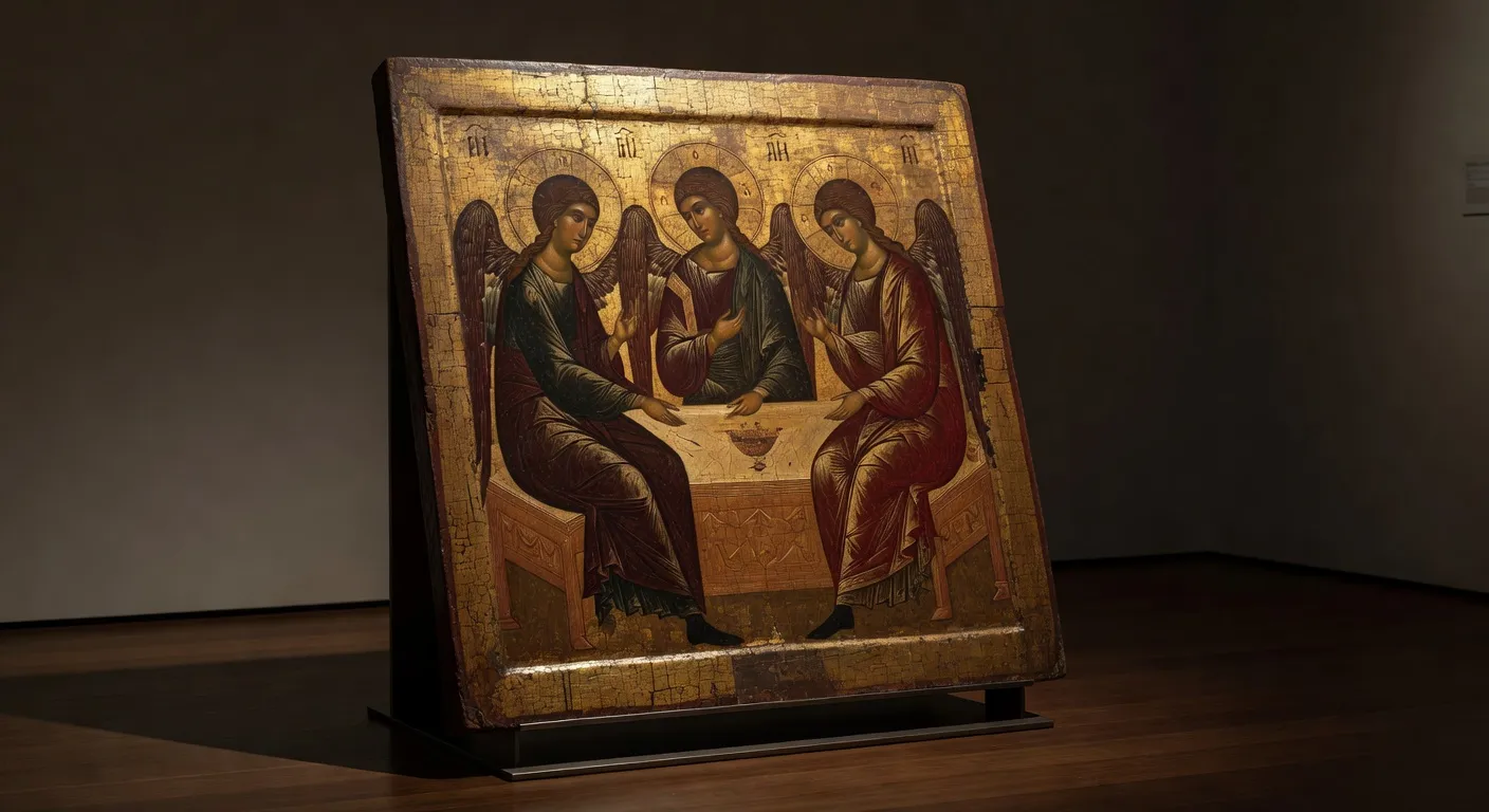 Icône orthodoxe russe — La Trinité, Andreï Roublev, XVe siècle