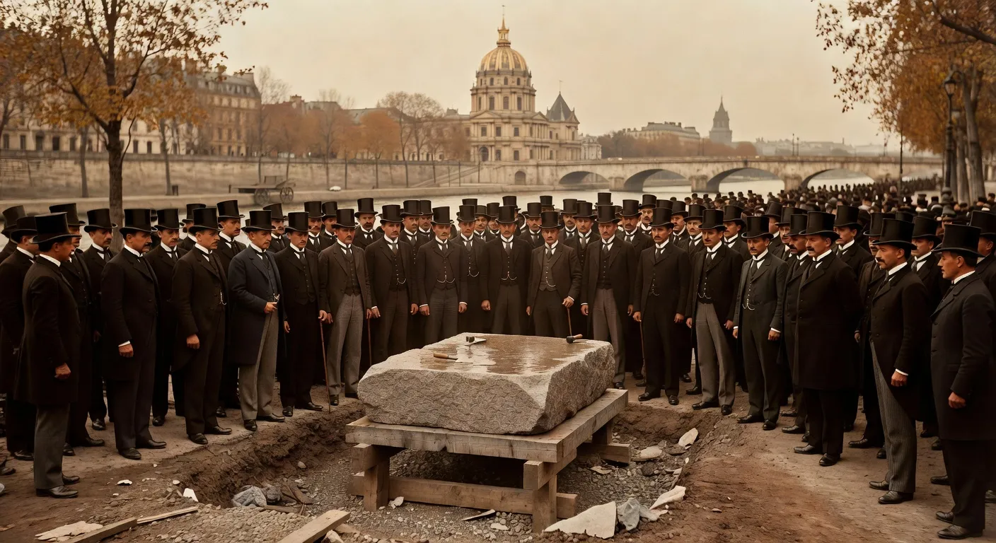 Cérémonie de pose de la première pierre du Pont Alexandre III en 1896 par Nicolas II