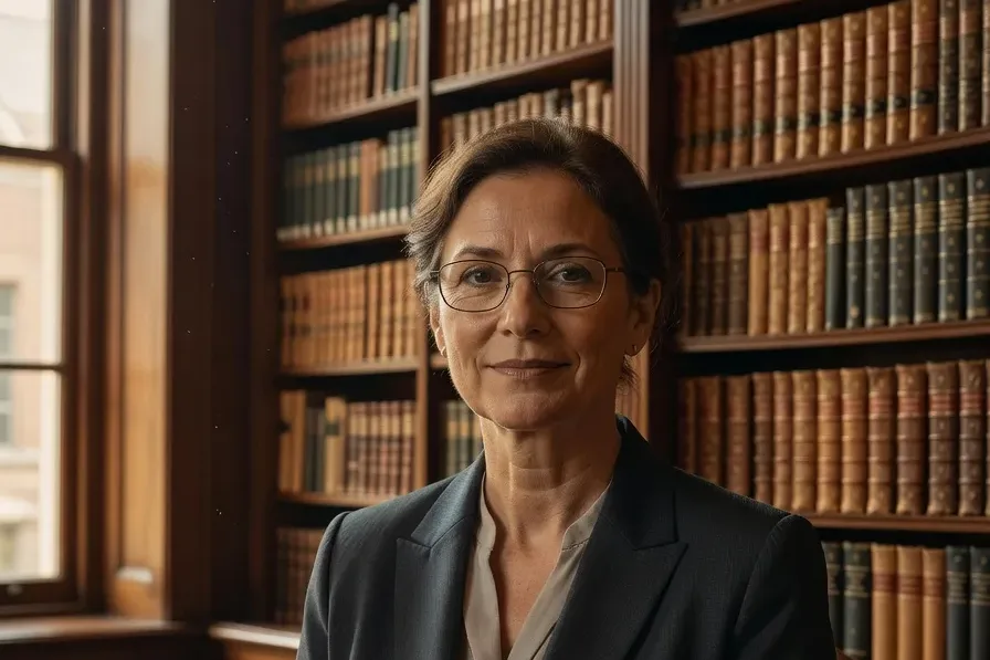 Portrait du Dr. Véronique Clément, historienne spécialisée en émigration russe, dans son bureau à Paris