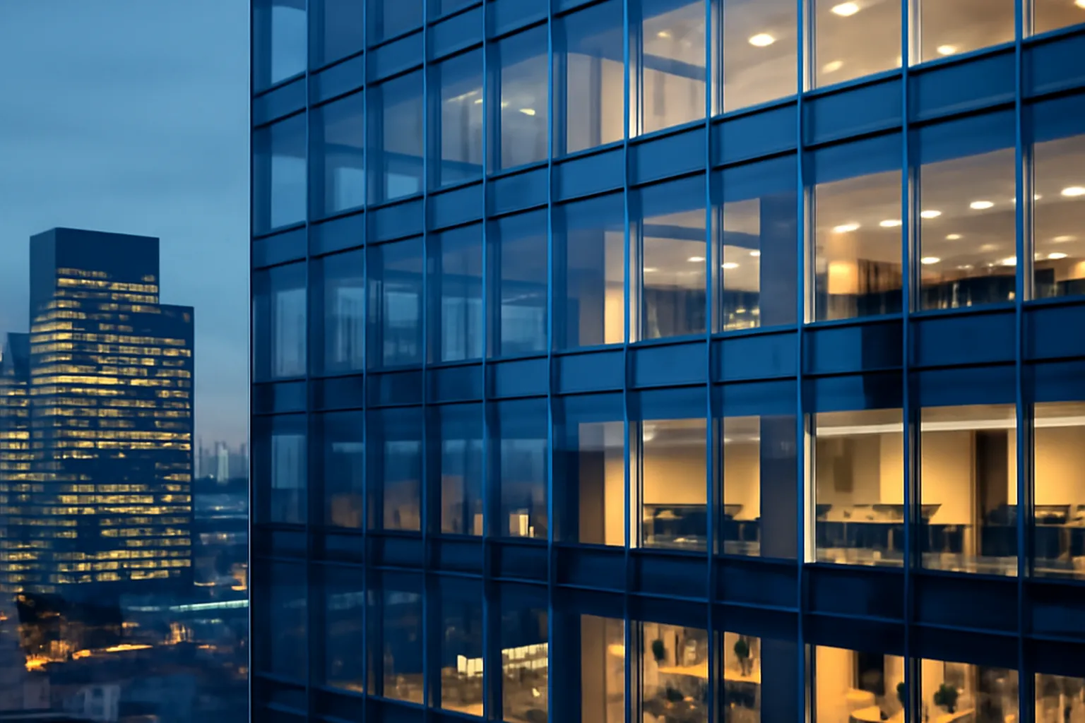 Sieges sociaux modernes d'entreprises francaises du CAC 40, architecture contemporaine, vue panoramique urbaine.